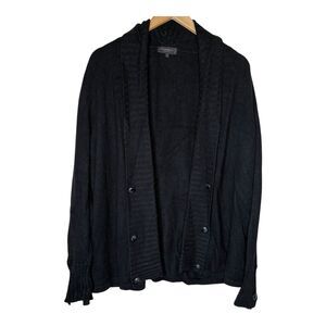 Rani Arabella Loro Piana 100% Cashmere Black Open Cardigan Sweater Womens Large
